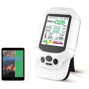 Air Quality Monitor with Digital Display - White